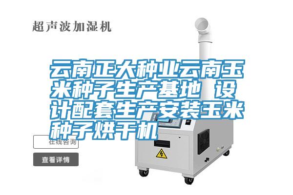 云南正大种业云南玉米种子生产基地 设计配套生产安装玉米种子烘干机