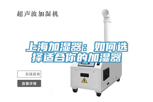上海加湿器：如何选择适合你的加湿器